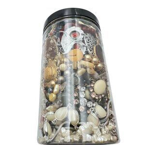 Mystery Jewelry Jar #1045 Wearable Quality Pieces 2lbs Necklace Bracelet Earring